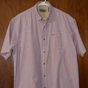 Wrangler Hero Button Front BD Collar SS Shirt SZ L